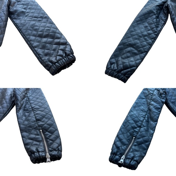 Apt. 9 Women Medium Black Faux Leather Full Zip Quilted Moto Jacket 400954691895 - Picture 8 of 16